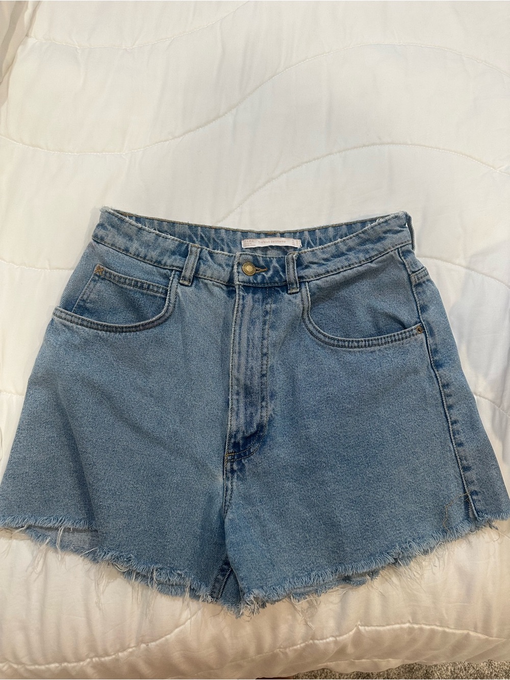 Women’s High-Rise Light Blue Denim Shorts Zara